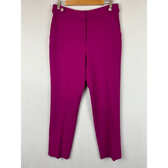 Veronica Beard Pink Sailor Button Crop Ankle Pants 27